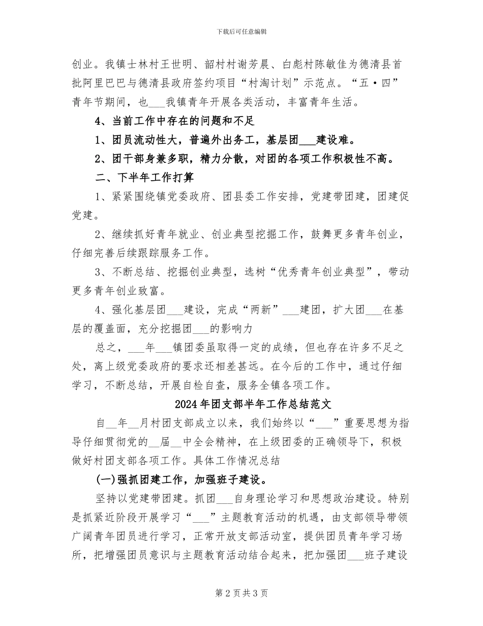 2024年团支部半年工作总结_第2页