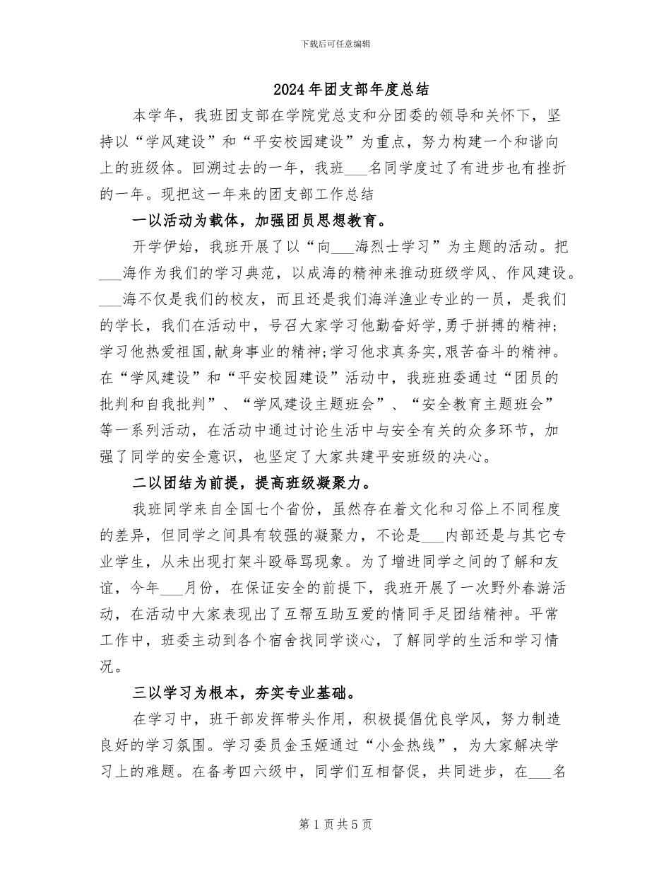 2024年团支部年度总结_第1页