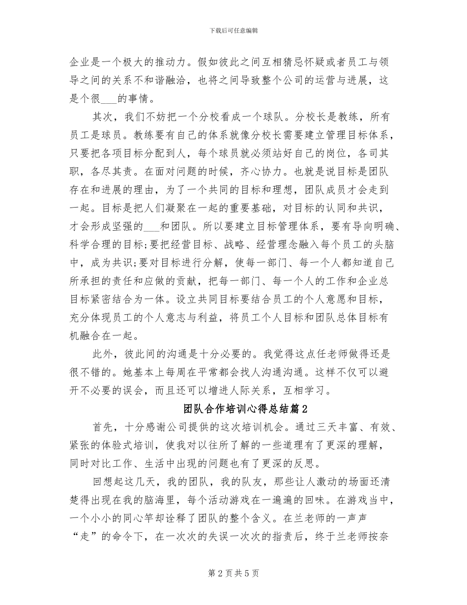 2024年团队凝聚力拓展活动总结_第2页