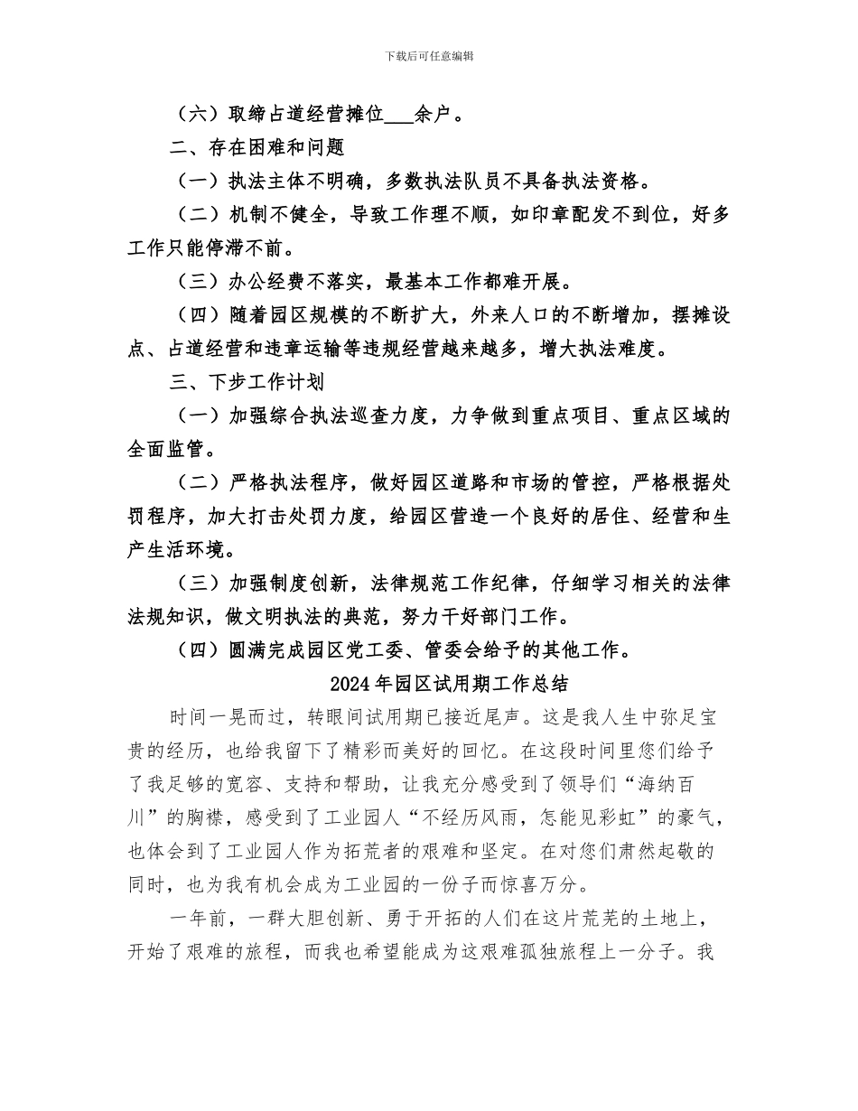 2024年园区综合执法大队工作总结_第2页