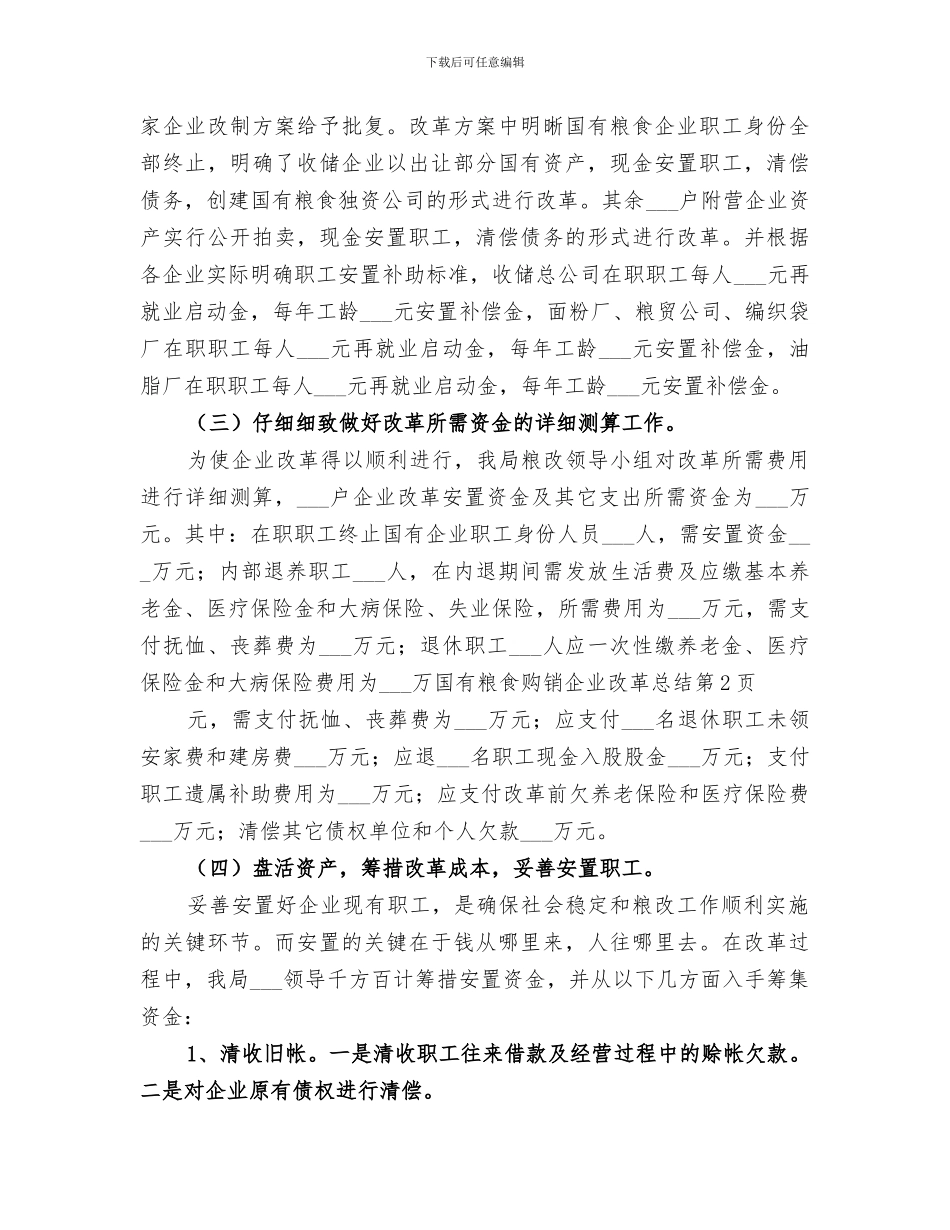 2024年国有粮食购销企业改革总结_第3页