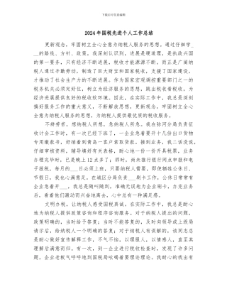 2024年国税先进个人工作总结