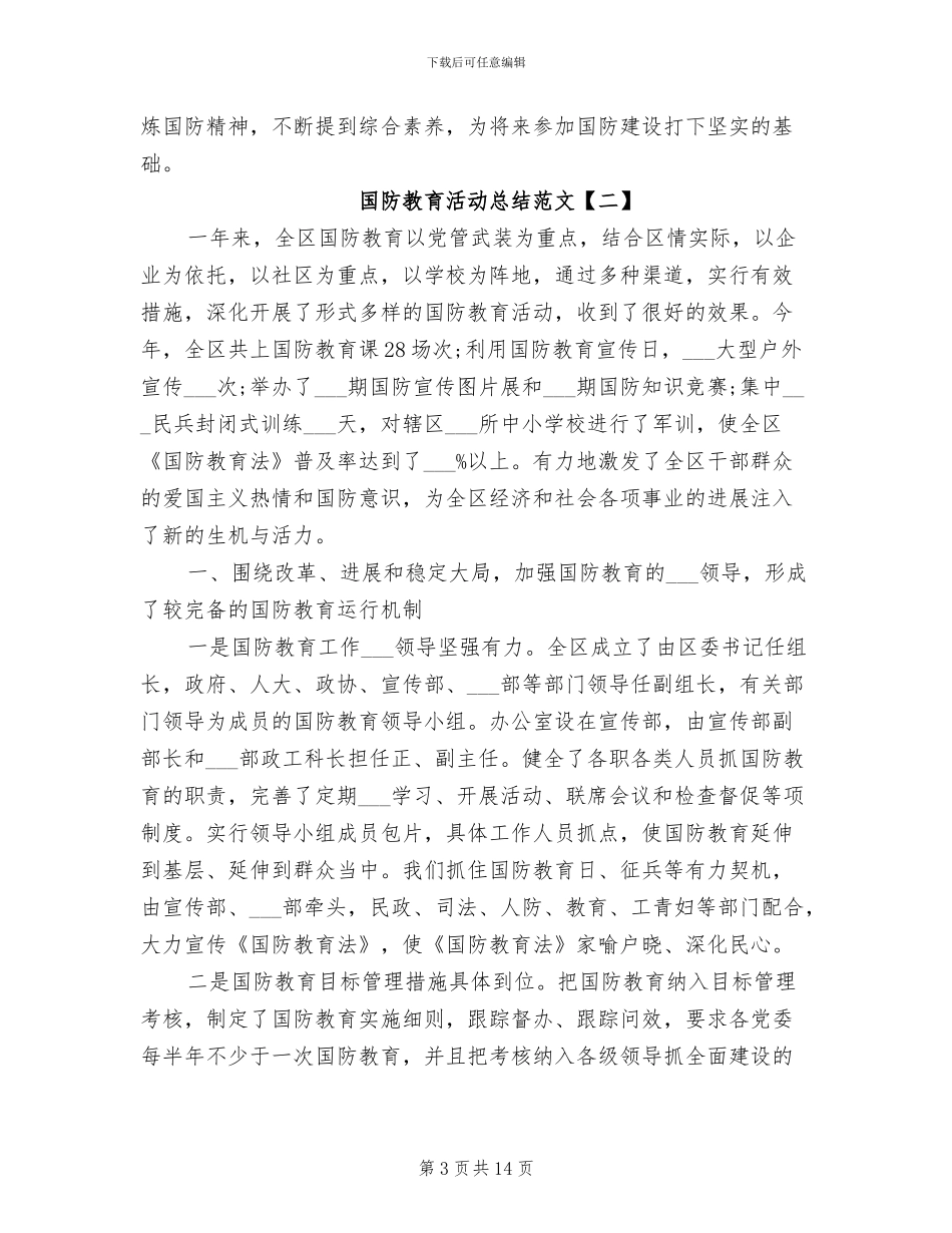 2024年国防教育活动总结范文_第3页