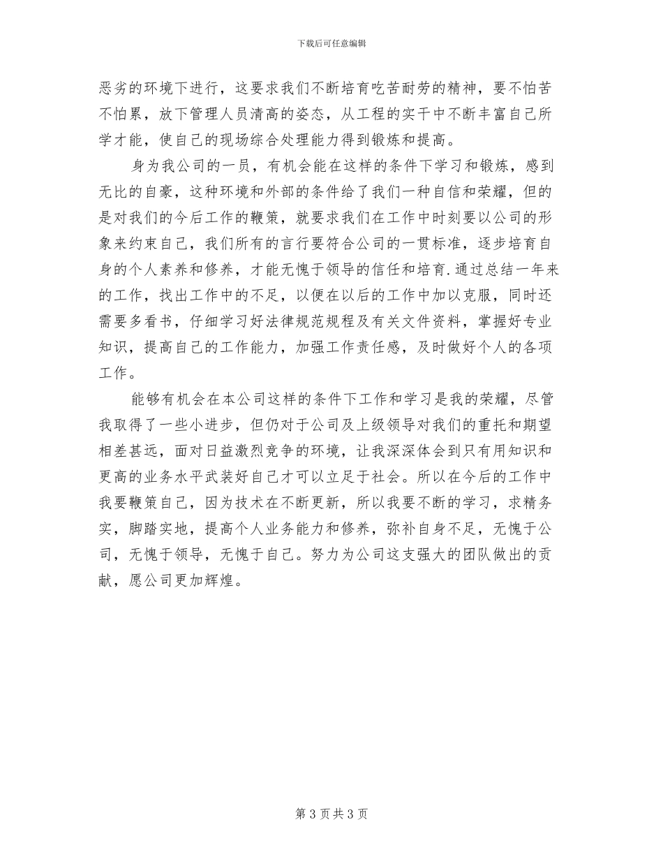 2024年土建技术员个人年终总结_第3页