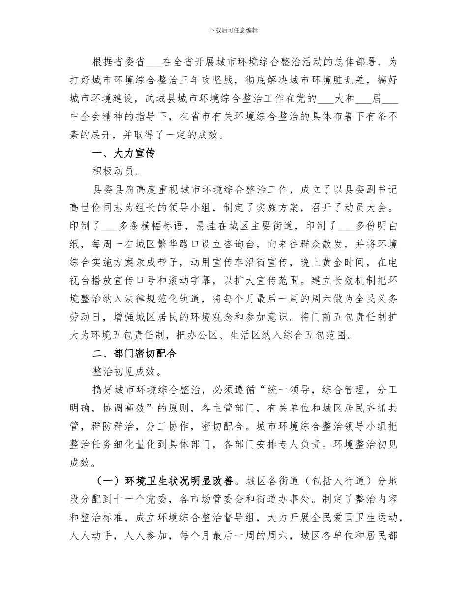 2024年城乡环境大整治总结汇报_第2页