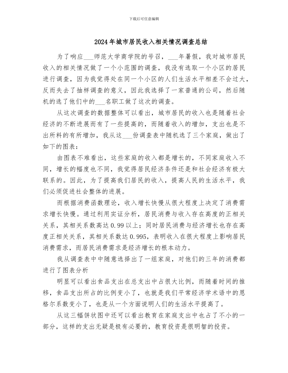 2024年城市居民收入相关情况调查总结_第1页