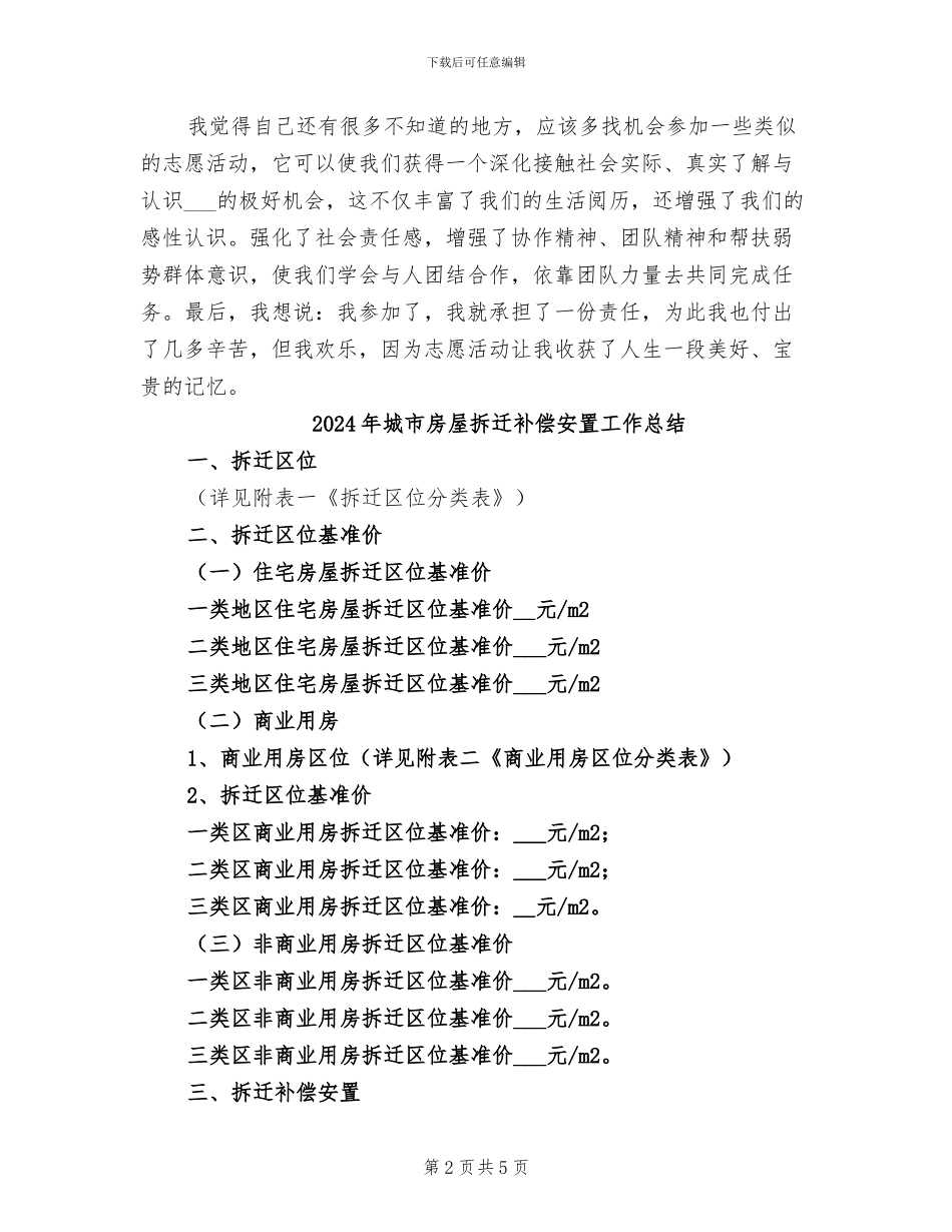 2024年城市志愿者的自我总结_第2页