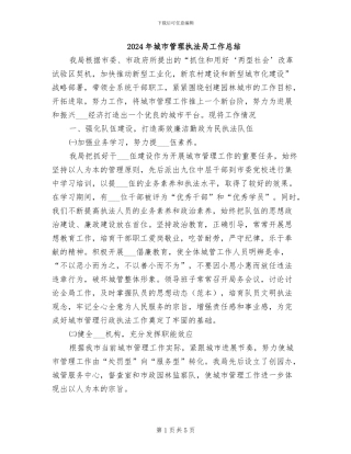 2024年城市管理执法局工作总结