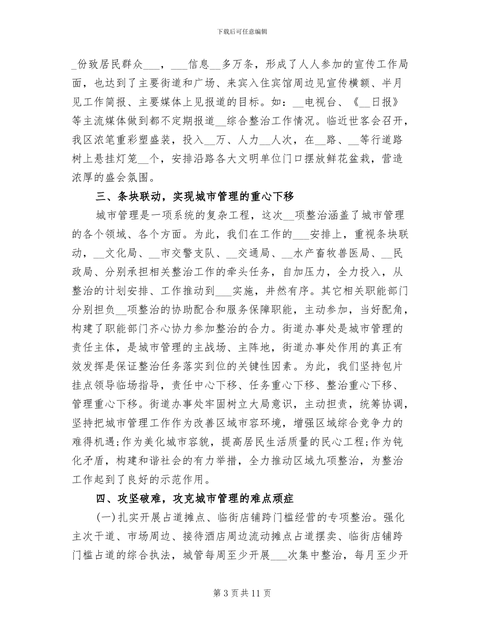 2024年城市管理综合整治工作总结_第3页