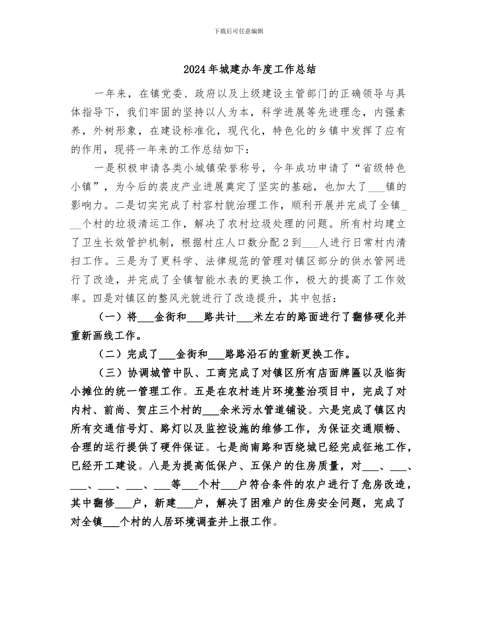 2024年城建办年度工作总结_第1页