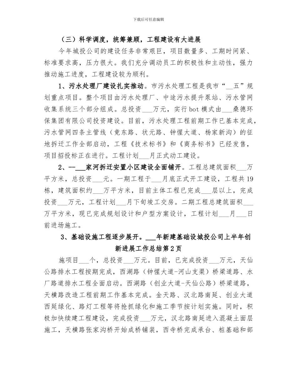 2024年城投公司上半年创新发展工作总结_第3页