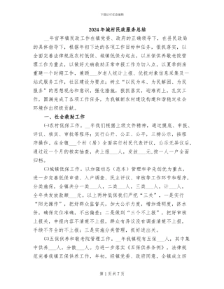 2024年城村民政服务总结