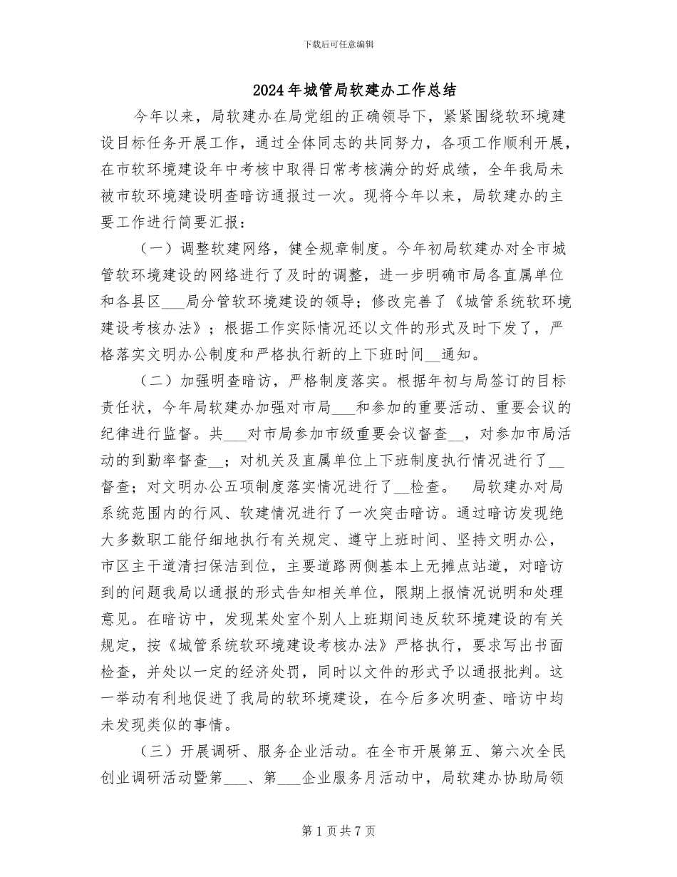 2024年城管局软建办工作总结_第1页