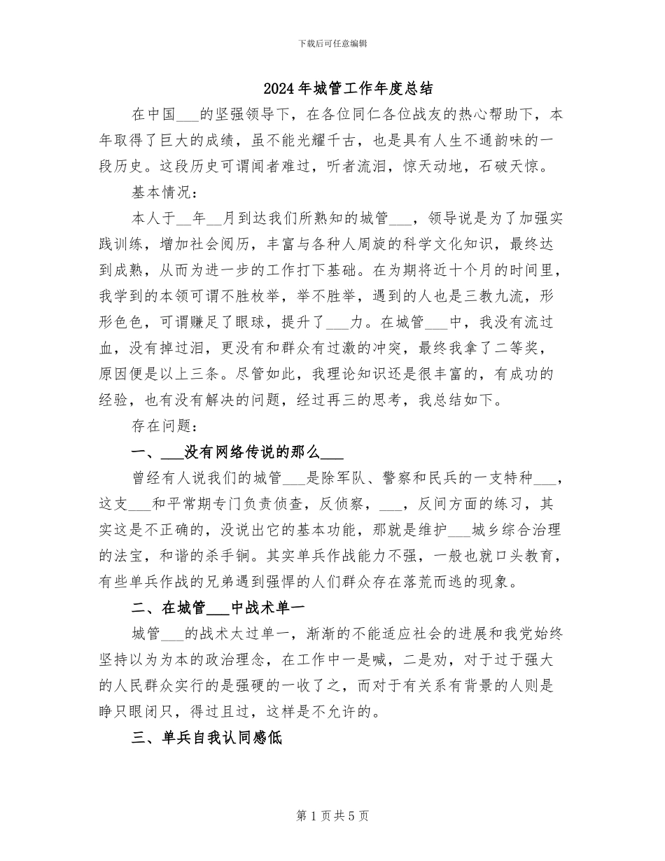 2024年城管工作年度总结_第1页