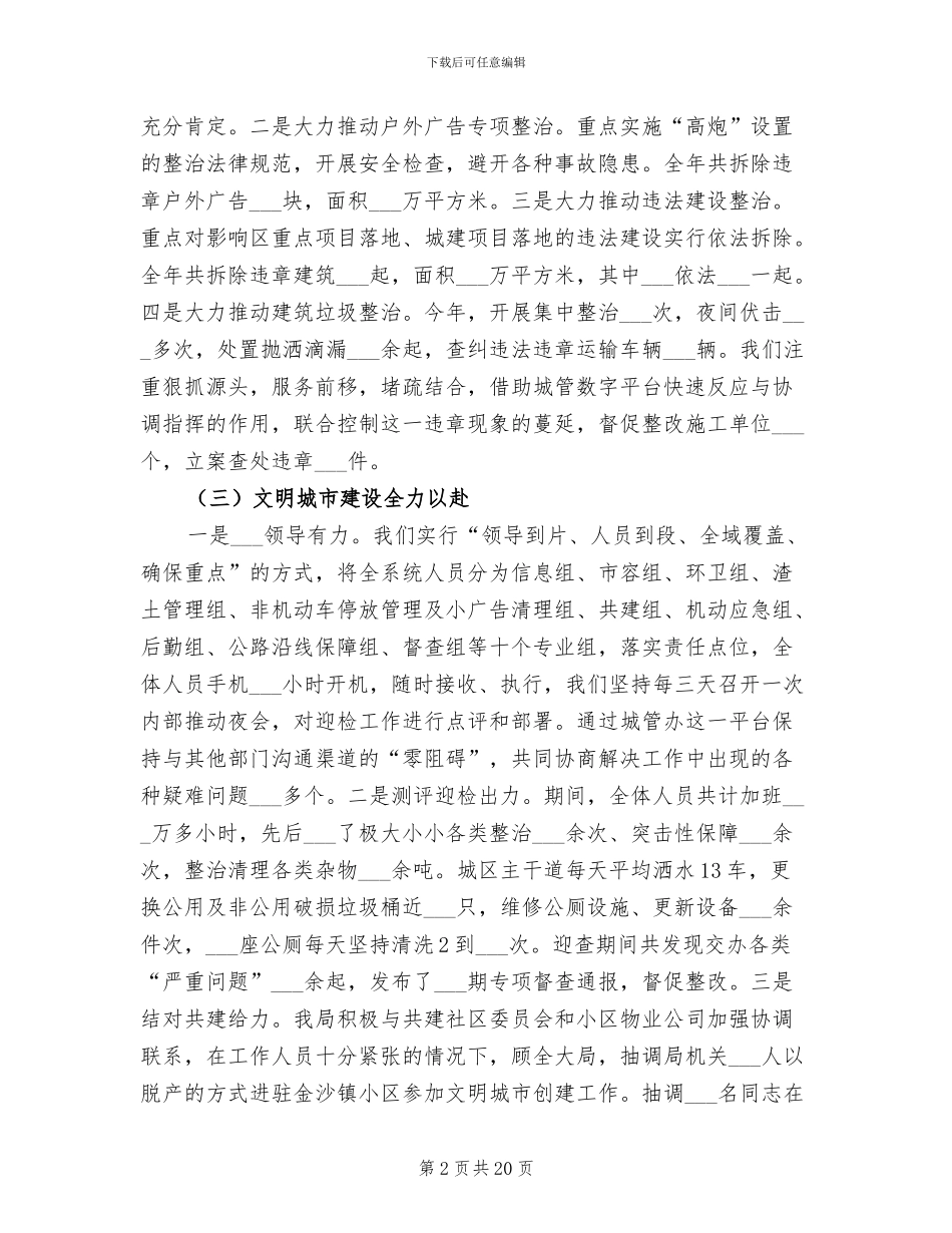 2024年城管工作总结及实施计划_第2页