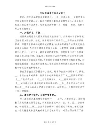 2024年城管工作总结范文