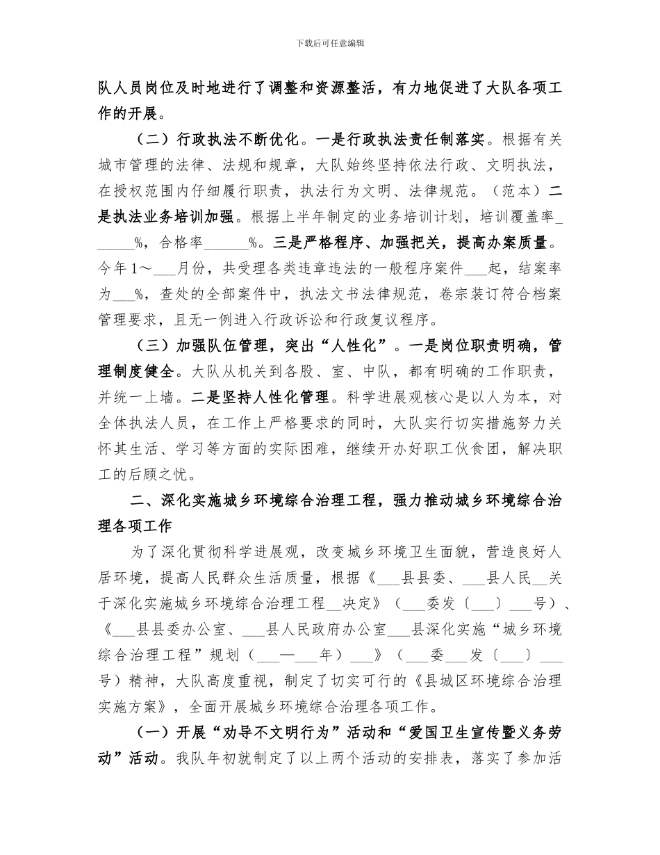 2024年城管执法大队上半年创新工作总结_第2页