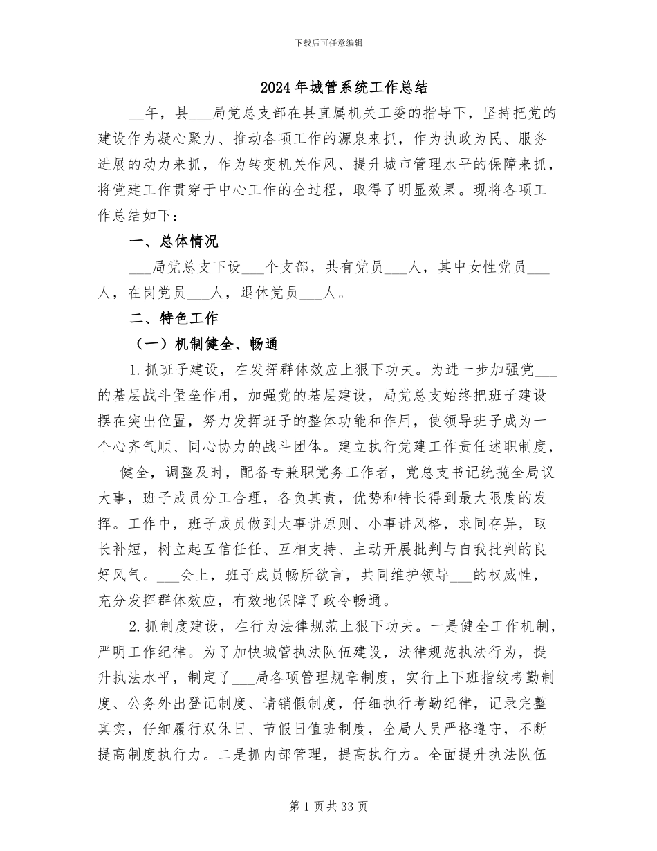 2024年城管系统工作总结_第1页