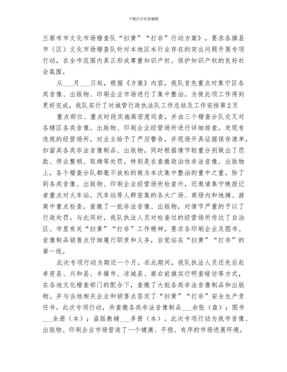 2024年城管行政执法队工作总结及工作安排_第3页