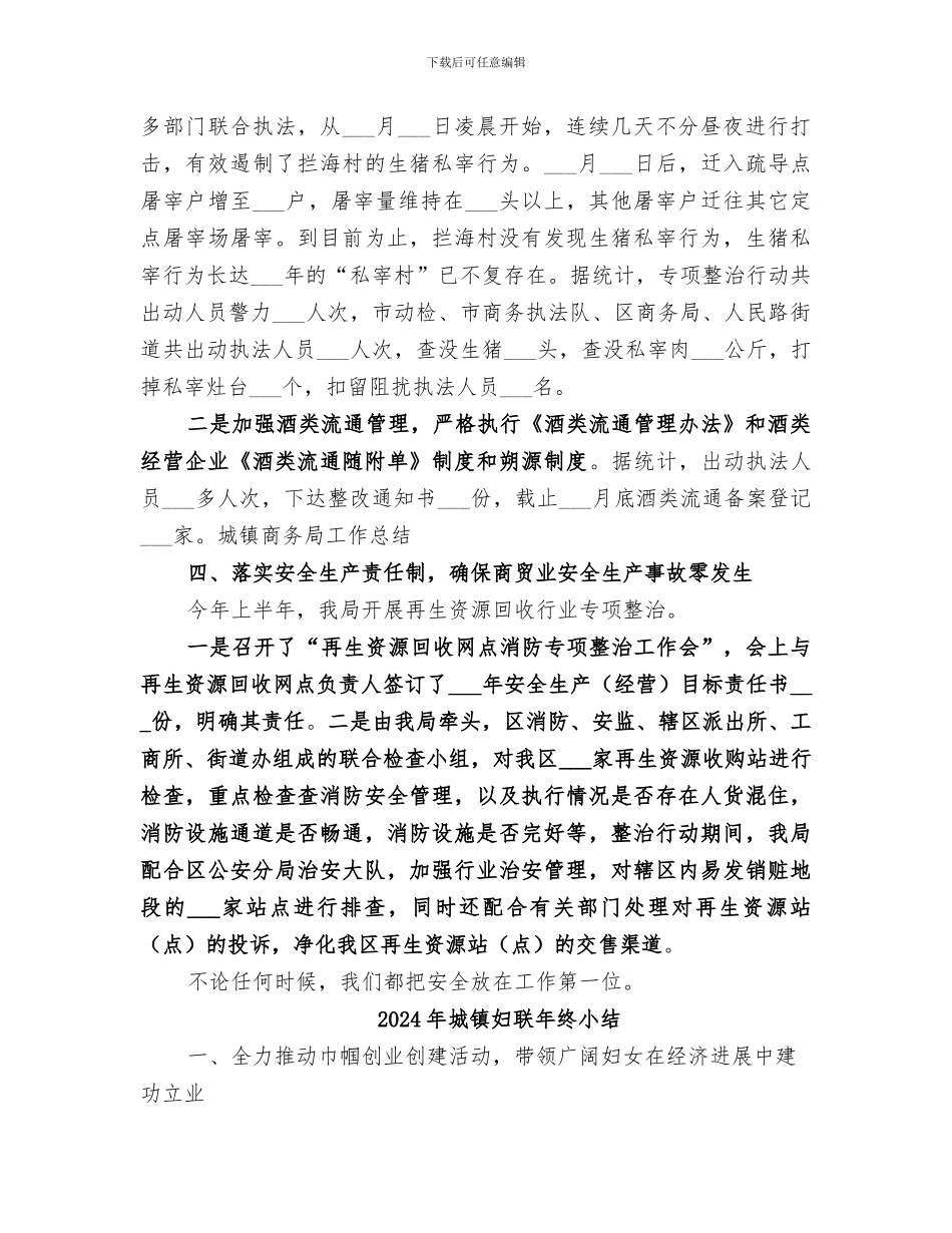 2024年城镇商务局年度工作总结_第3页