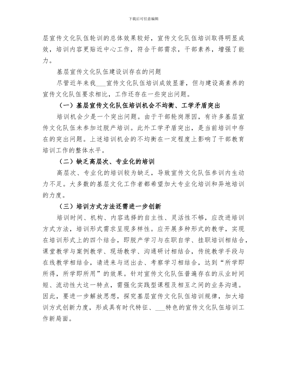 2024年基层宣传文化队伍情况统计工作总结_第2页