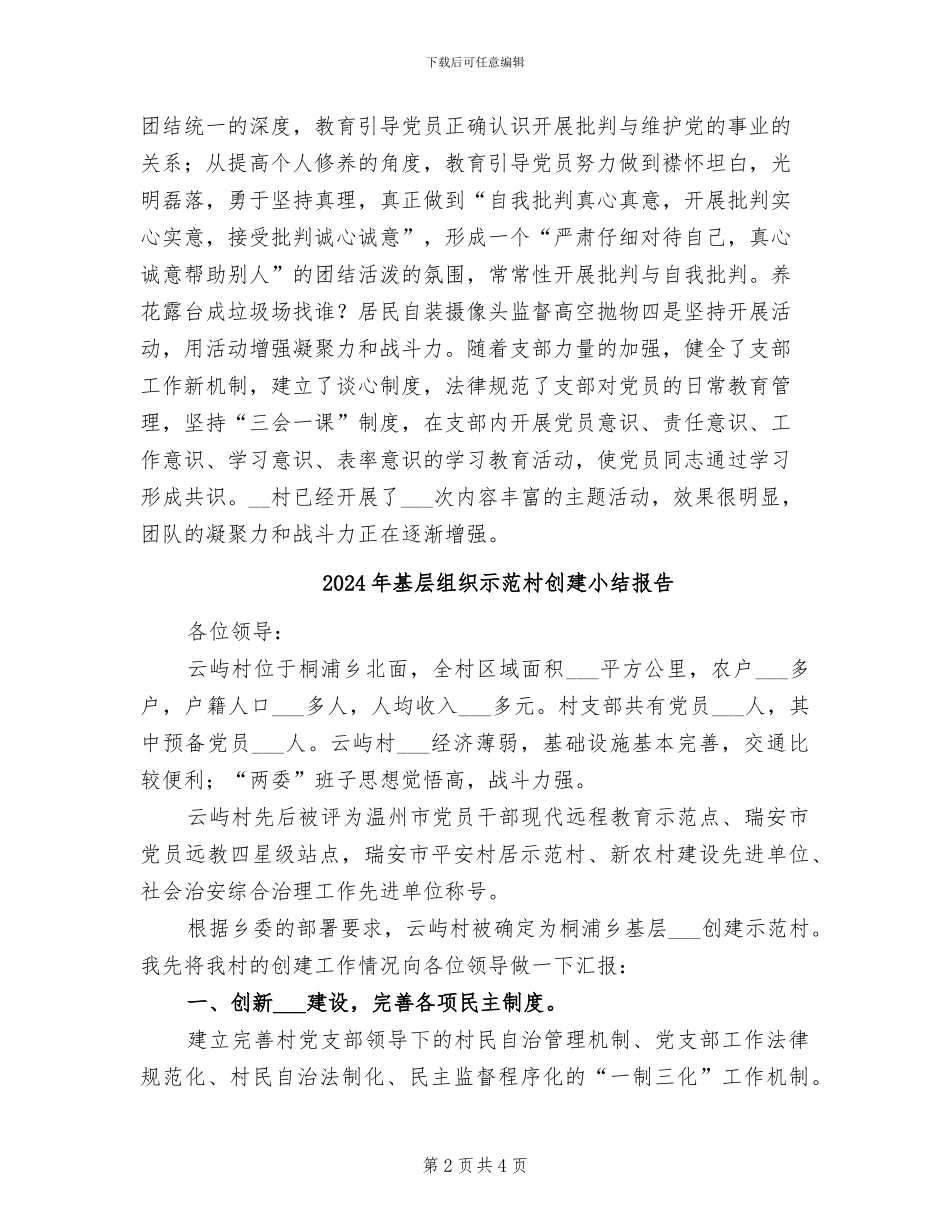 2024年基层组织建设集中整顿工作总结_第2页