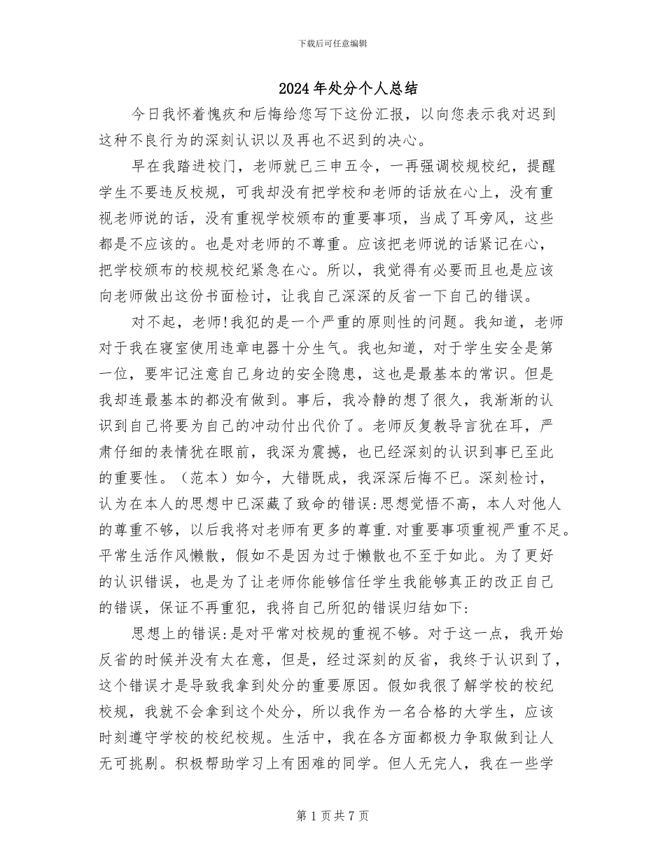 2024年处分个人总结_第1页