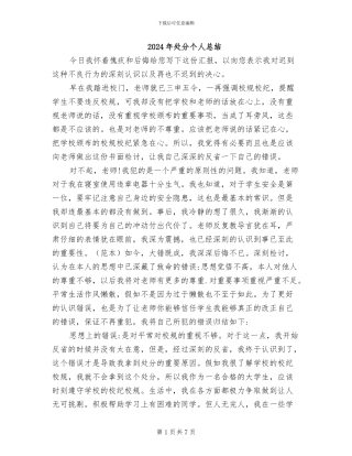 2024年处分个人总结