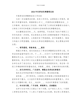 2024年处劳动纪律整顿总结