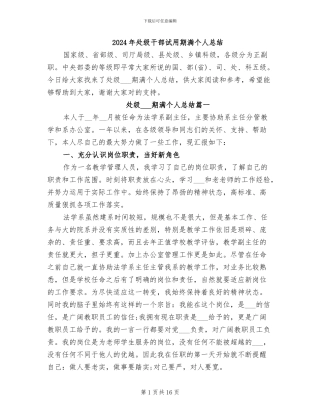 2024年处级干部试用期满个人总结