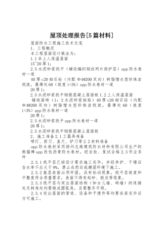 屋顶处理报告[5篇材料]