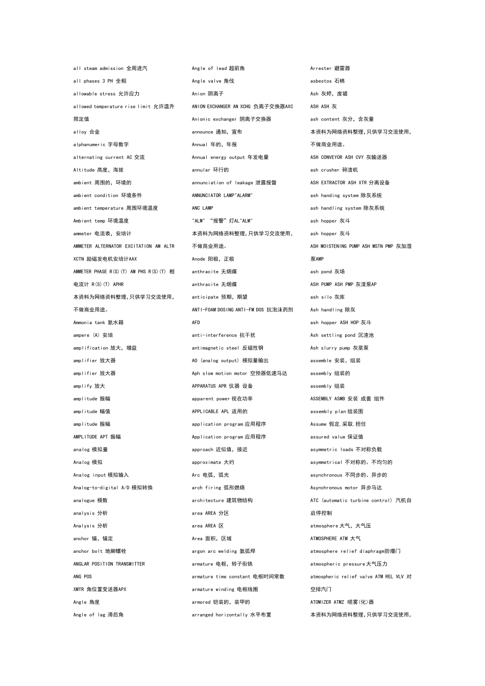 热能与动力工程专业英语词汇大全_第2页