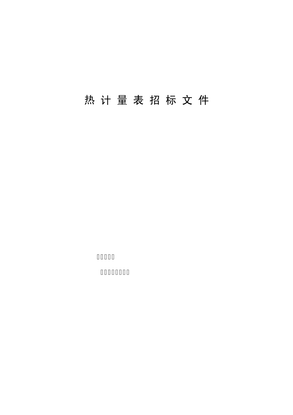 热计量表招标文件_第1页