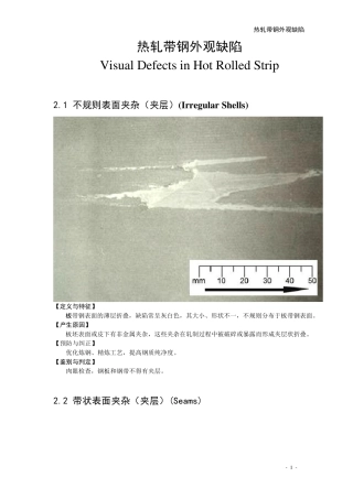 热轧带钢缺陷图谱