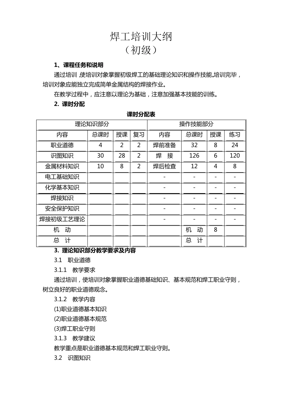 焊工培训计划及大纲(初级)_第3页