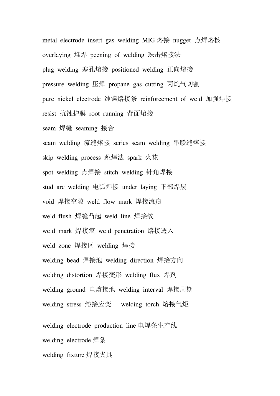 焊接专业英语词汇(通用部分)_第2页
