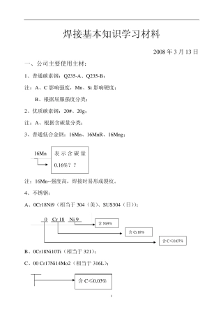 焊接基本知识学习材料(收藏板)