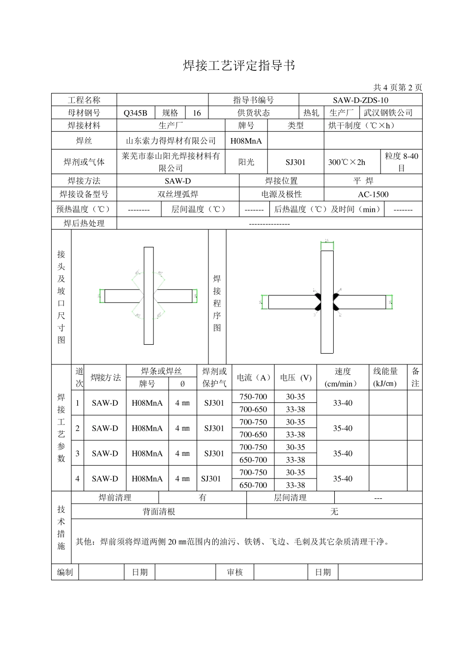焊接工艺评定报告(16mm埋弧焊1232)_第2页
