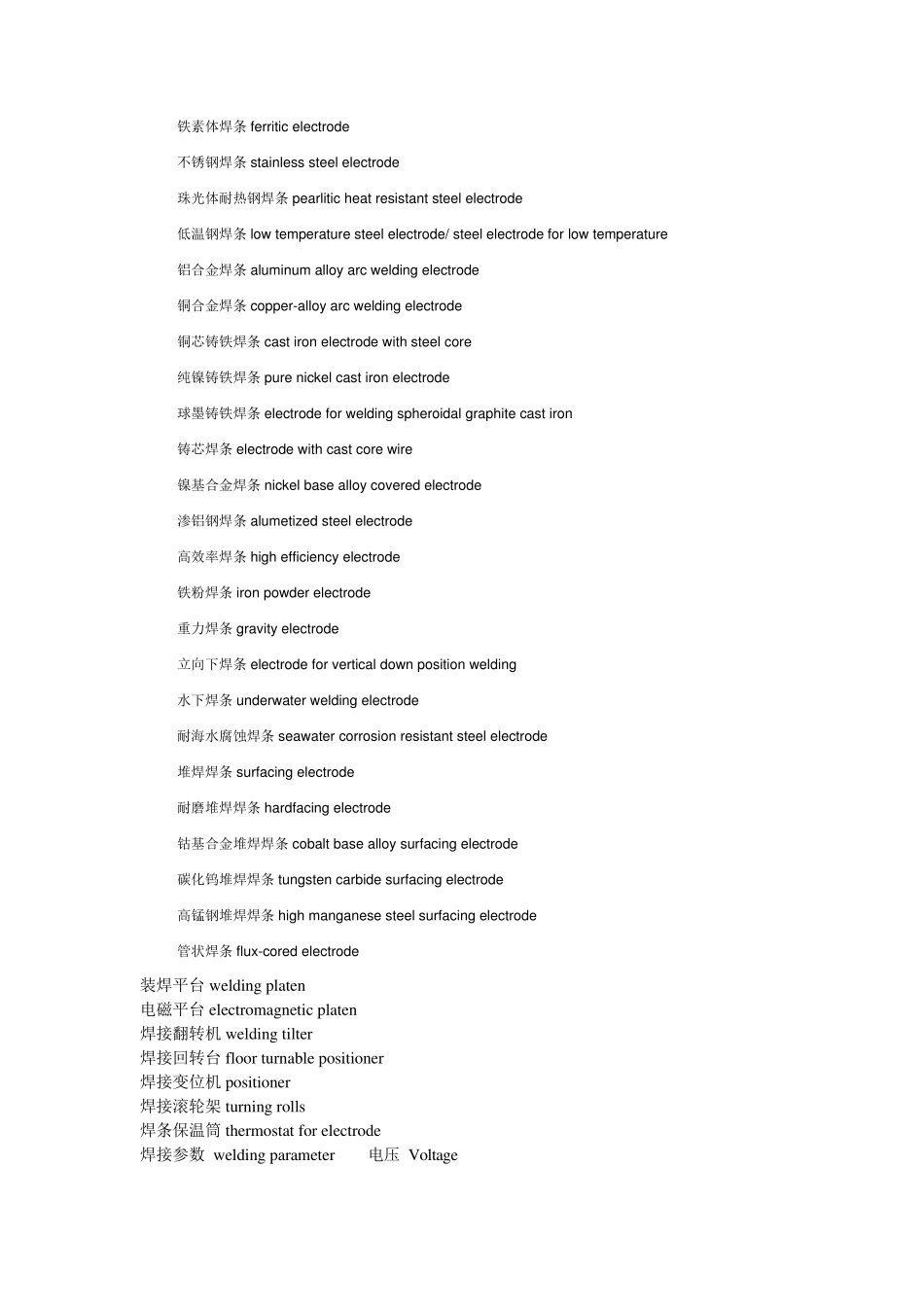 焊接方法与几种焊材的中英文对照_第2页