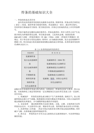 焊条的基础知识大全