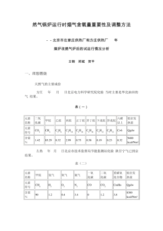 然气锅炉运行时烟气含氧量重要性及调整方法
