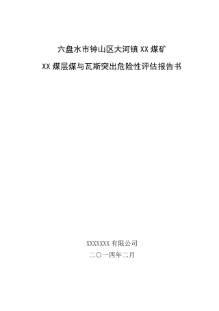 煤与瓦斯突出危险性评估报告