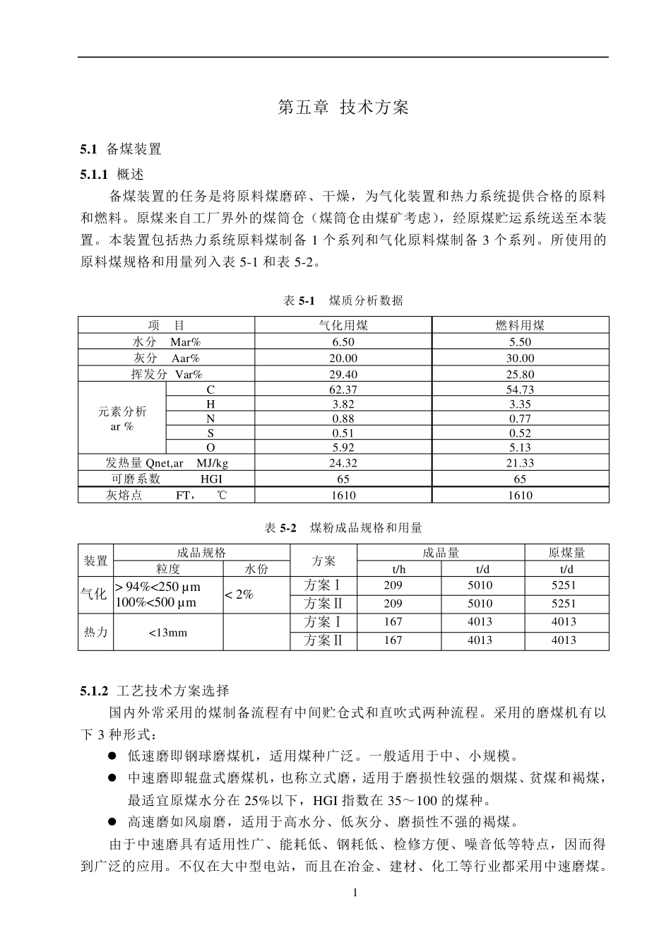 煤制120万吨甲醇及转化烯烃项目工艺技术方案_第1页