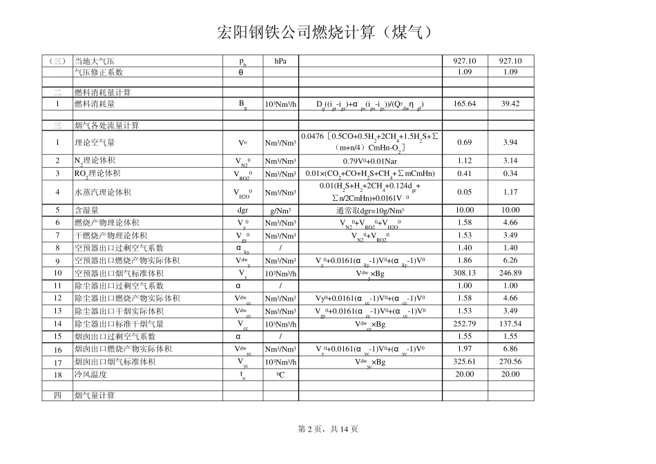煤气锅炉燃烧计算_第2页