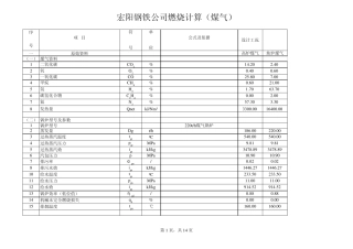 煤气锅炉燃烧计算
