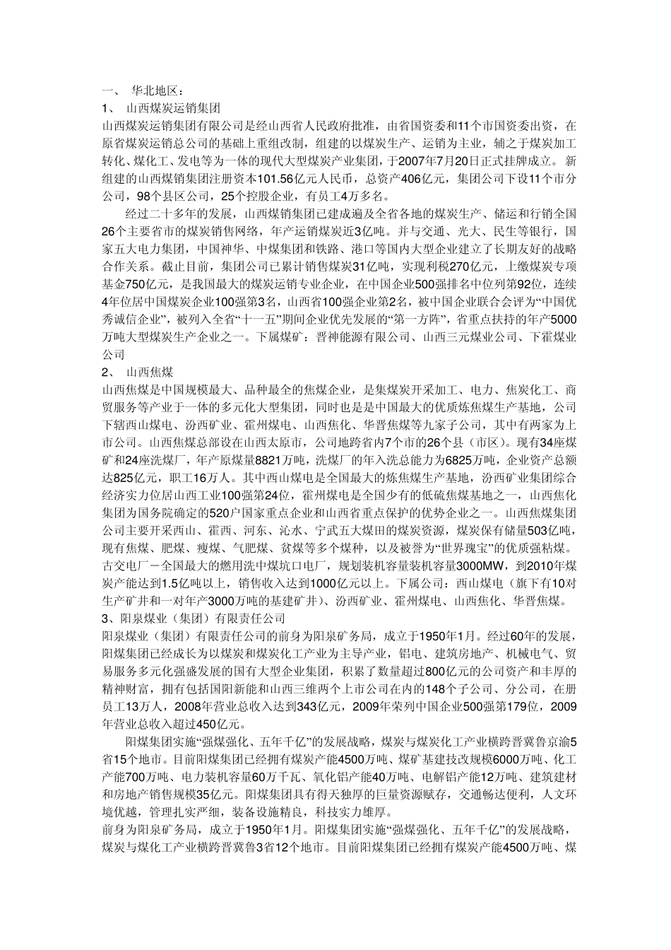 煤炭企业简介_第1页