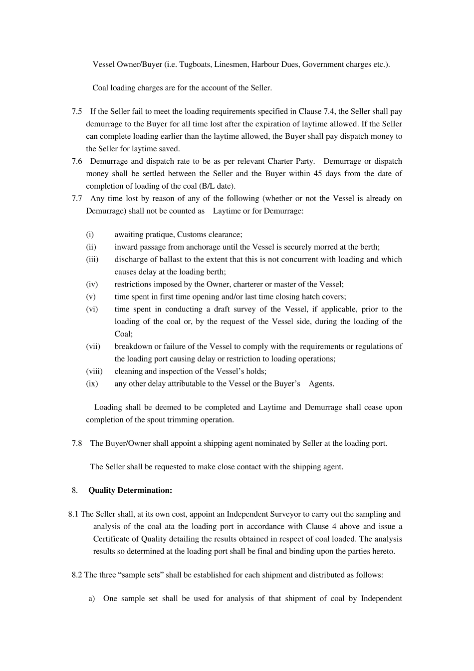 煤炭购销国际合同范本英文版_第3页