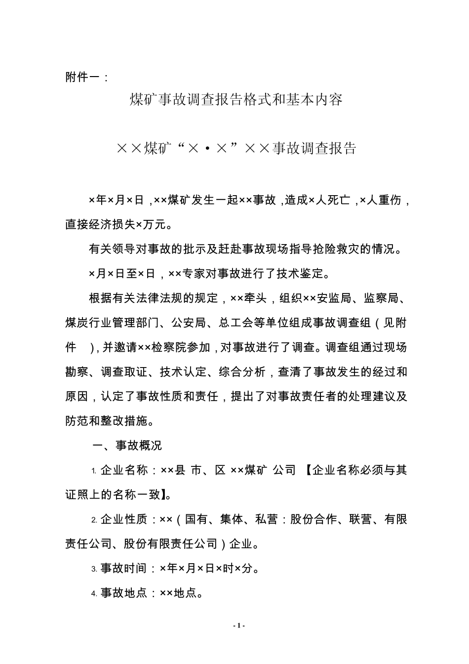 煤矿事故调查报告内容_第1页