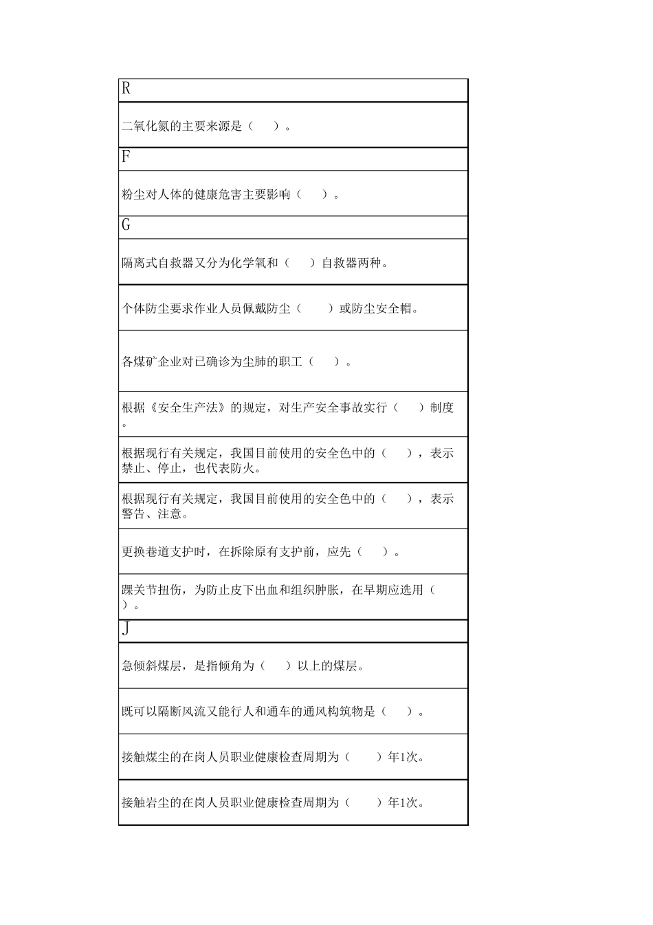 煤矿井下从业人员安全知识考试题库2015.4排序_第3页