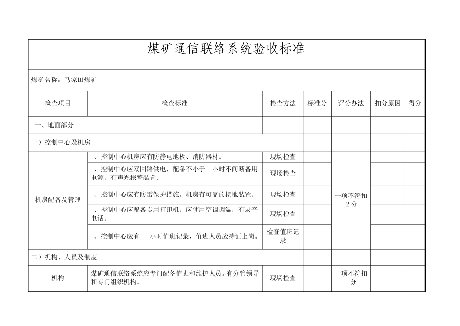 煤矿井下安全避险“六大系统”验收标准_第1页